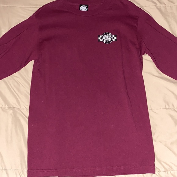 Mens Santa Cruz Contest Long Sleeve T-Shirt Marron - Picture 3 of 6